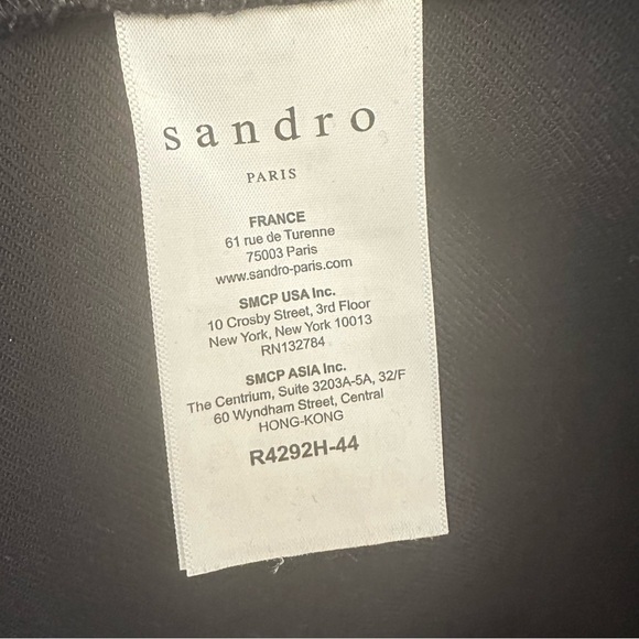 Sandro Reinelle Short-sleeved Cut Asymmetric Wrap Dress Size 3 @ - Picture 12 of 13